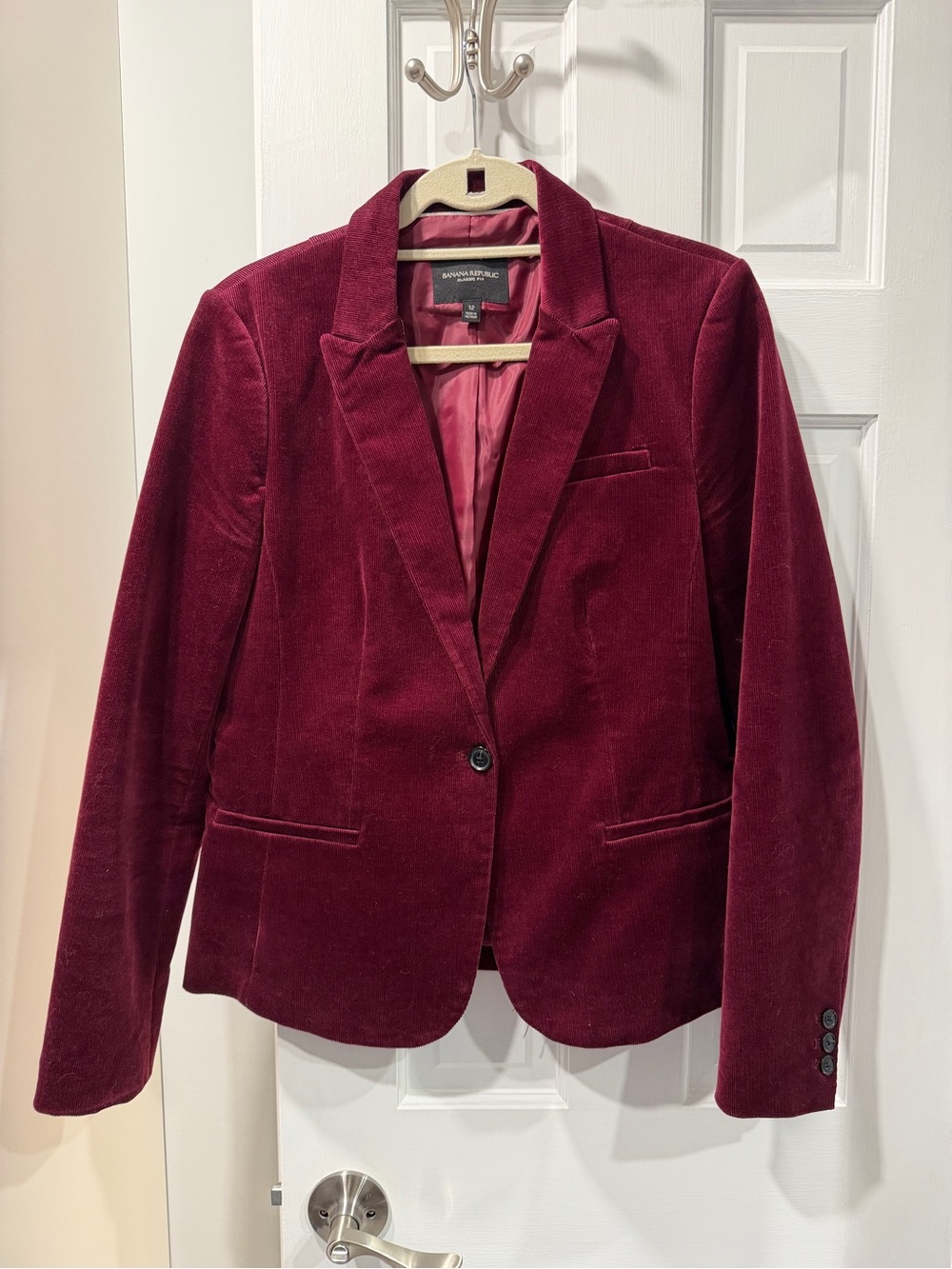 Banana Republic Wine Corduroy Blazer